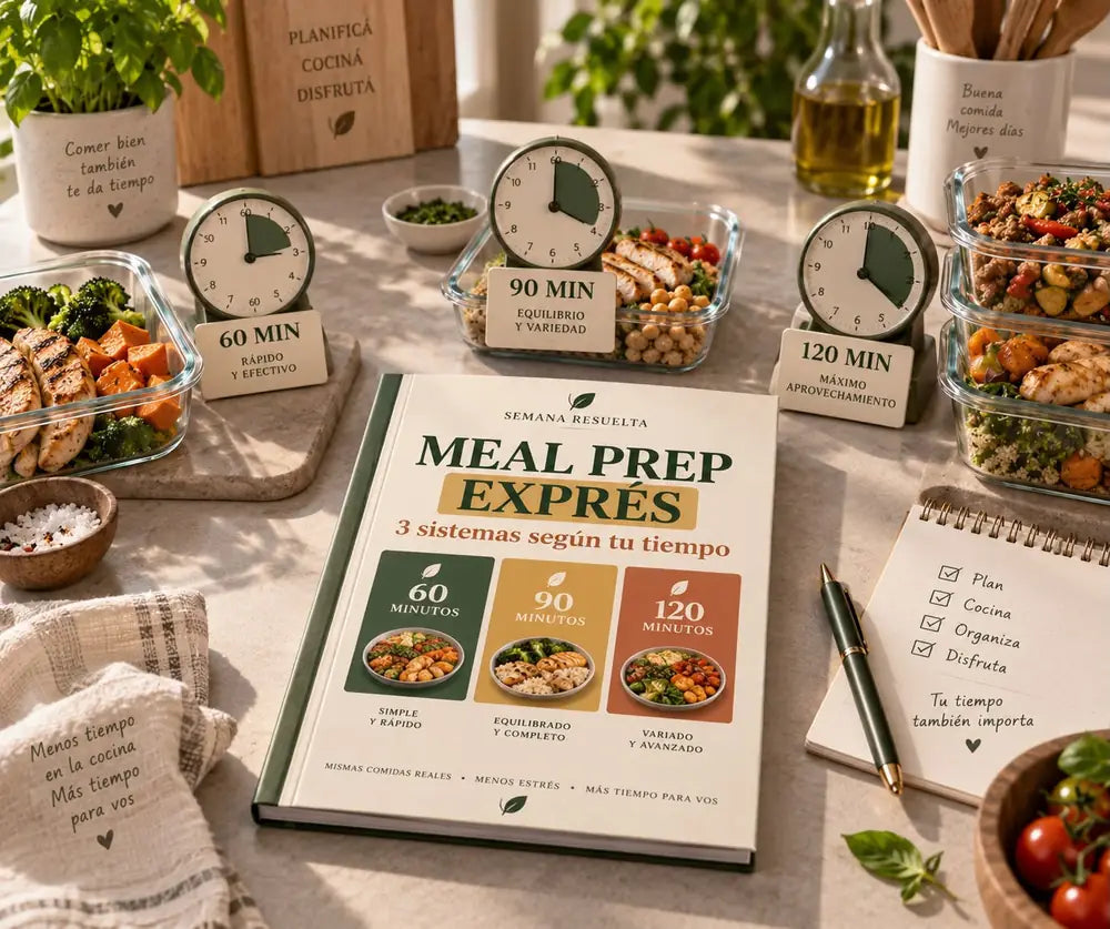 Meal Prep Exprés — 3 sistemas según tu tiempo